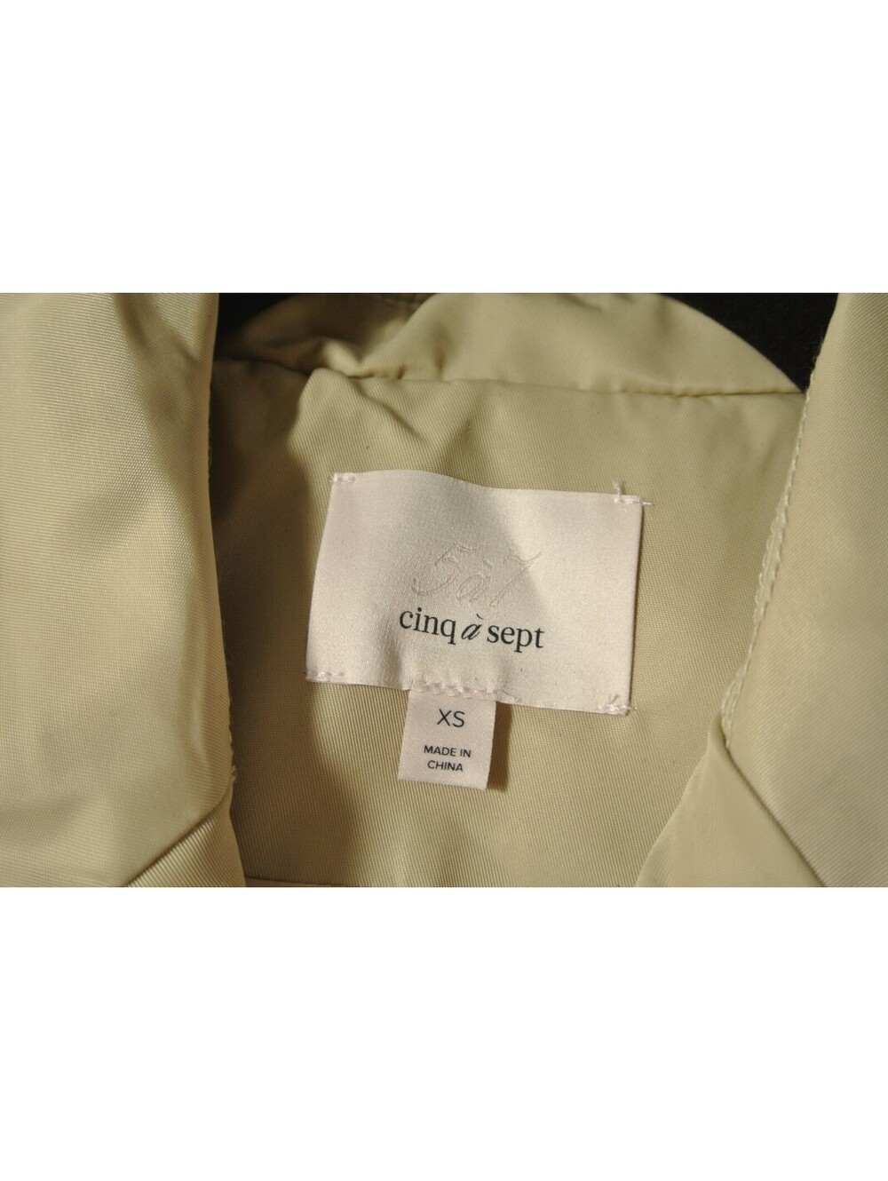 NEW, Cinq a Sept Crochet Mirrors Short Yates Trench in Khaki Ivory Sz XS #SJ2510 - Picture 8 of 10
